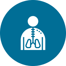 Medical icon with lungs and spine