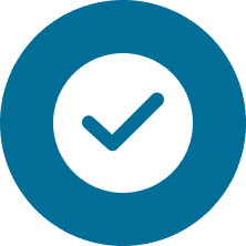 Checkmark icon in blue circle